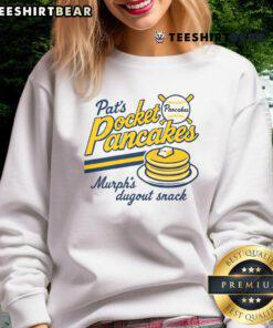Funny baseball pancakes on a vintage sweatshirt, perfect for food lovers and sports enthusiasts.