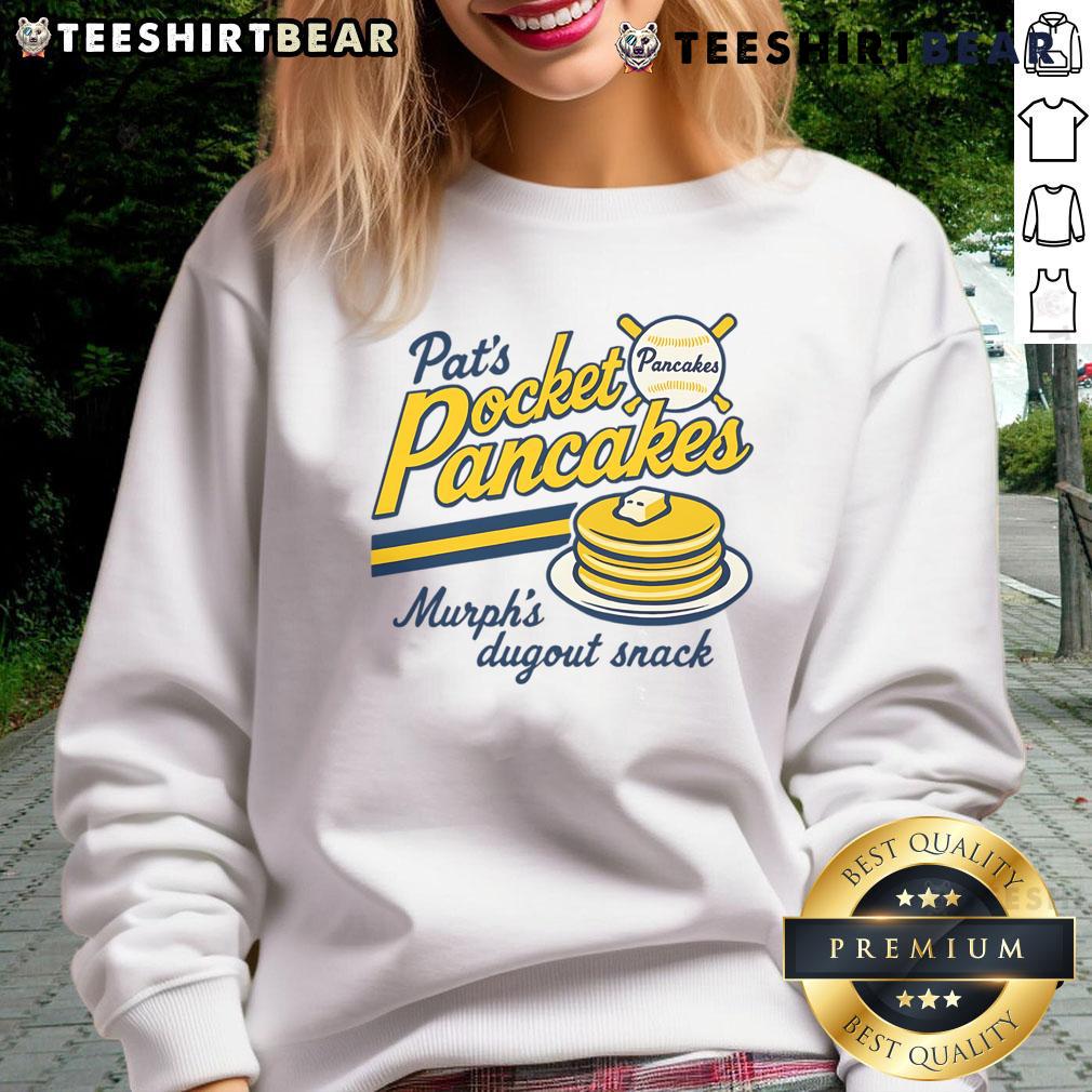 Funny baseball pancakes on a vintage sweatshirt, perfect for food lovers and sports enthusiasts.