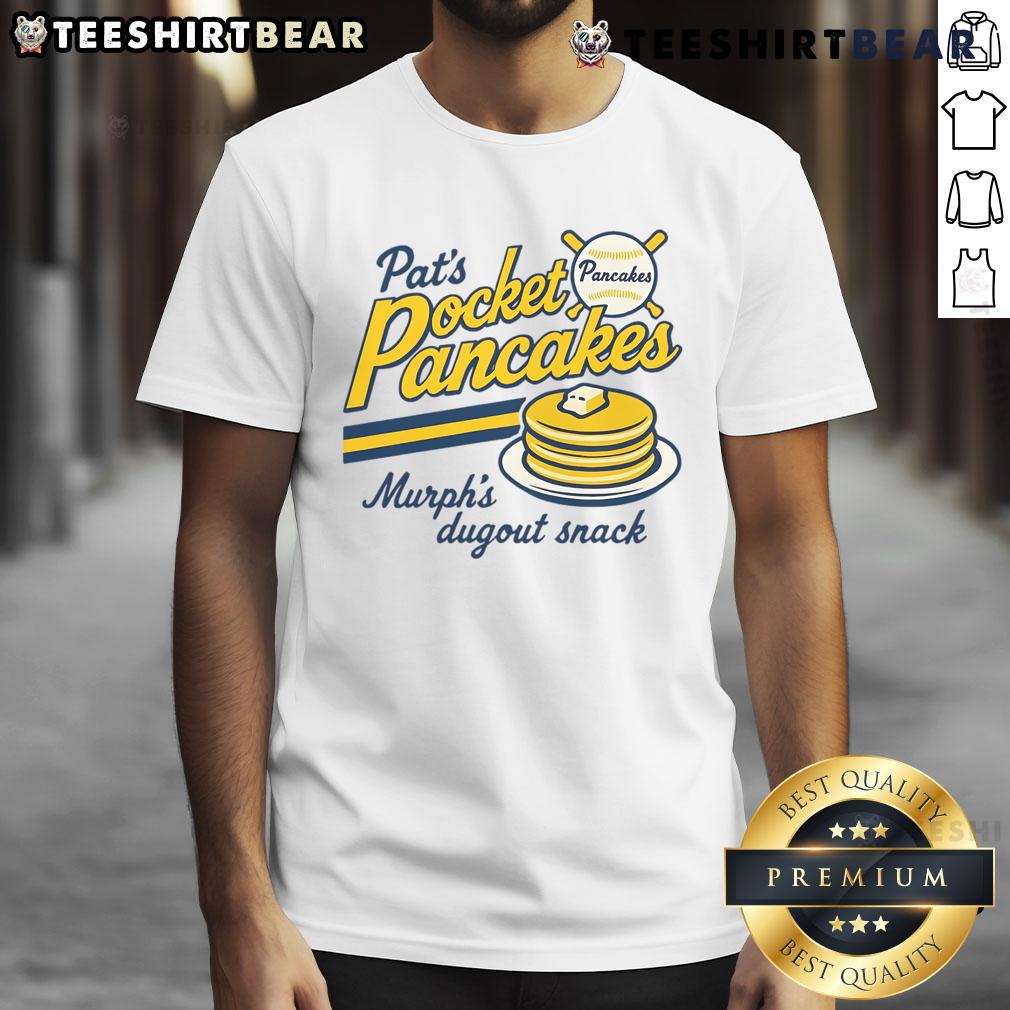 Funny baseball pancakes graphic on a vintage T-shirt, perfect for sports lovers and food enthusiasts.