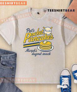 Alt Text: Vintage washed t-shirt featuring funny baseball pancakes design, perfect for sports enthusiasts and food lovers.