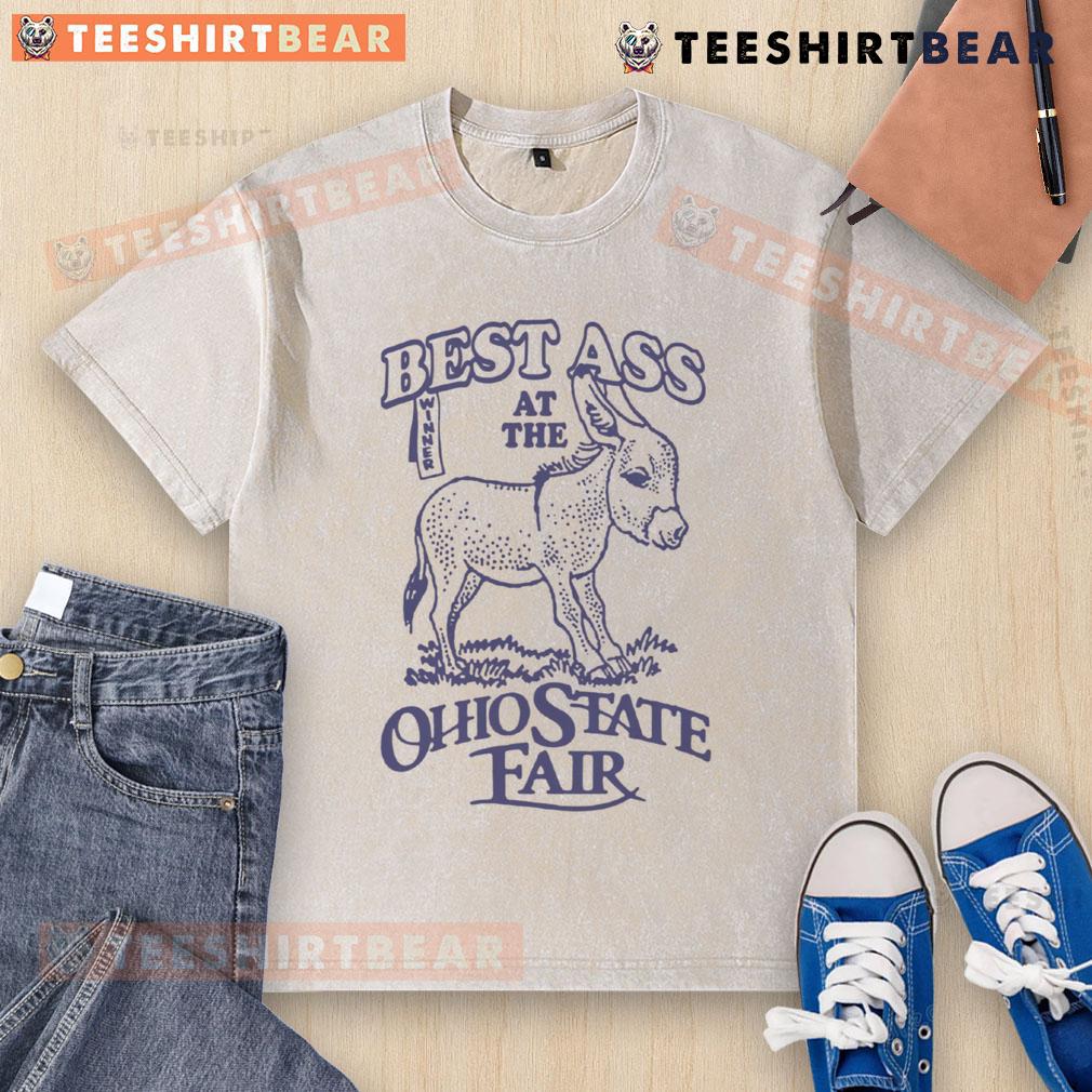 Funny Best Ass at the Ohio State Fair washed t-shirt featuring a humorous graphic design for fairgoers.