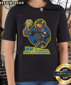 Funny dive boy graphic on a ladies tee, featuring Helldivers mash-up design for playful, stylish wear.
