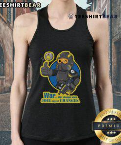 Funny dive boy in a Helldivers mash-up tank top, showcasing a playful and unique design for gamers and humor lovers.