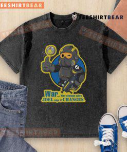 Funny dive boy graphic on a washed t-shirt, blending humor and Helldivers theme for a unique casual style.