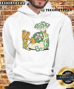Funny Doctor Doom X orange cat in a money hoodie, showcasing a playful fusion of humor and style.