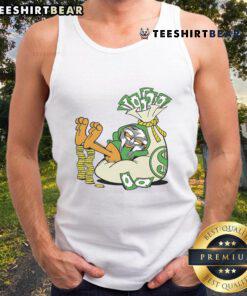 Funny Doctor Doom with an orange cat wearing a money tank top, showcasing a whimsical superhero vibe.