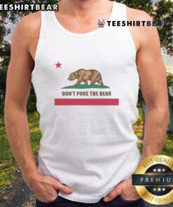 Funny 'Don't Poke The Bear' California Republic tank top featuring a playful bear graphic, perfect for casual summer wear.