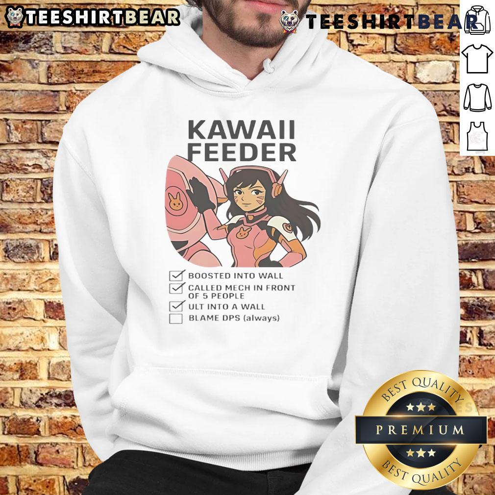 Alt Text: Kawaii D.Va Feeder Gamer Checklist Hoodie featuring a cute design inspired by Overwatch characters.