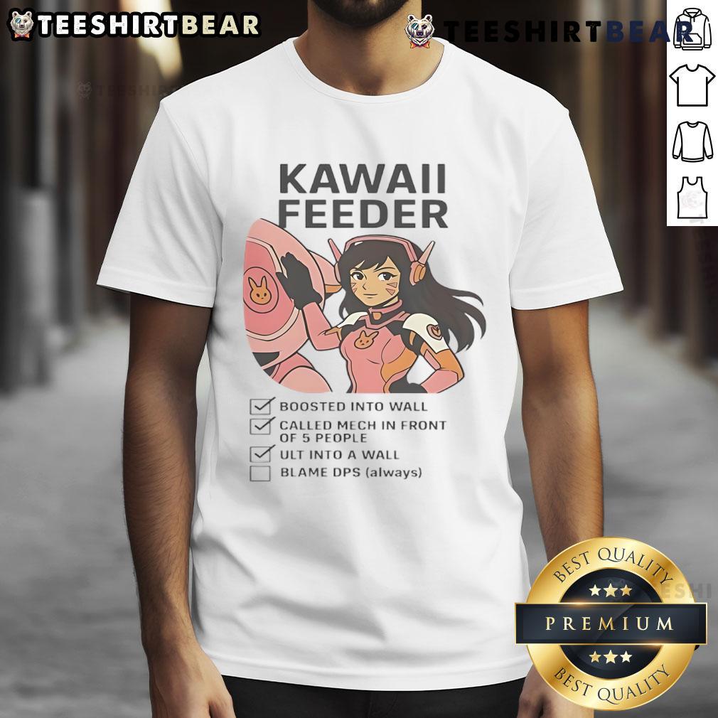 Funny Overwatch D.Va Kawaii Feeder Gamer Checklist T-Shirt featuring playful graphics and vibrant colors for gaming fans.