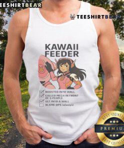 Funny Overwatch D.Va kawaii feeder gamer checklist on a trendy tank top, perfect for gaming enthusiasts.