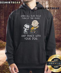 Funny Peanuts Snoopy hoodie featuring a dancing dog, perfect for pet lovers who enjoy music and fun moments.