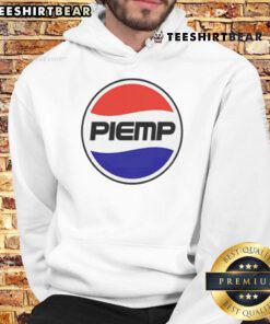 Alt Text: Funny Piemp logo parody of the Pepsi logo on a stylish hoodie, perfect for humor and casual wear enthusiasts.
