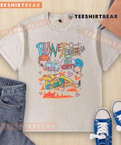 Funny Planet Euphoria Wrestling Comic Graphic on a Washed T-Shirt for a playful and unique style.