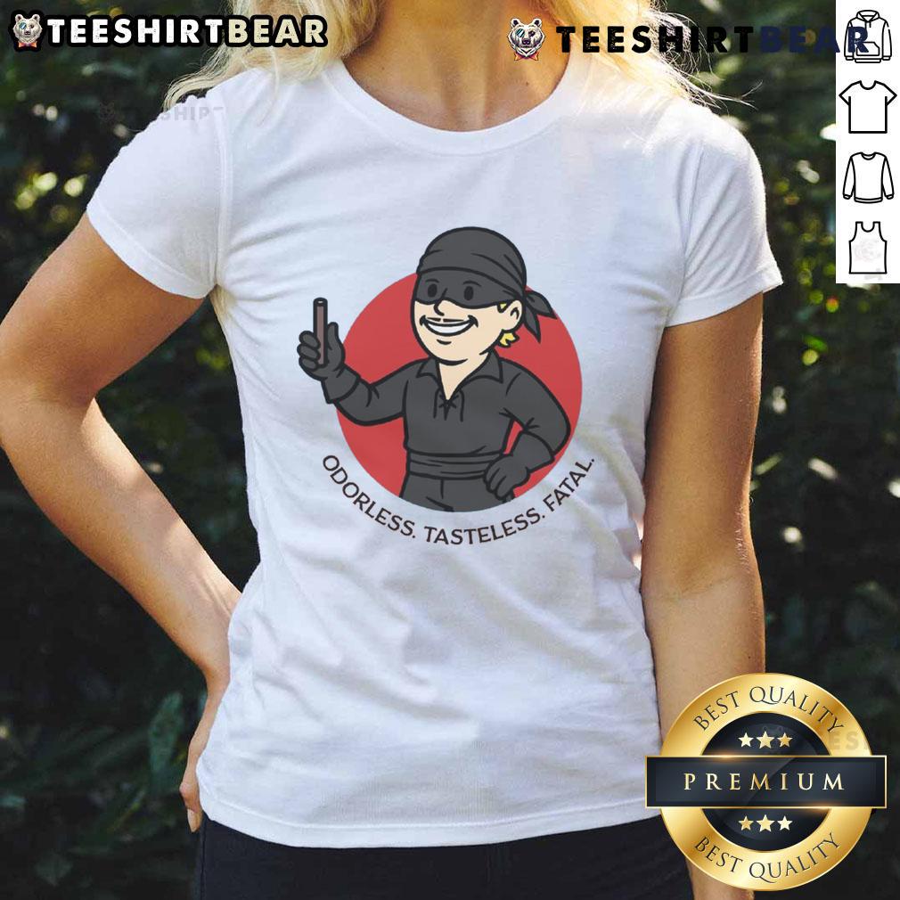 Funny Princess Bride Dread Pirate Roberts poison cup ladies tee featuring a whimsical design for fans of the classic film.