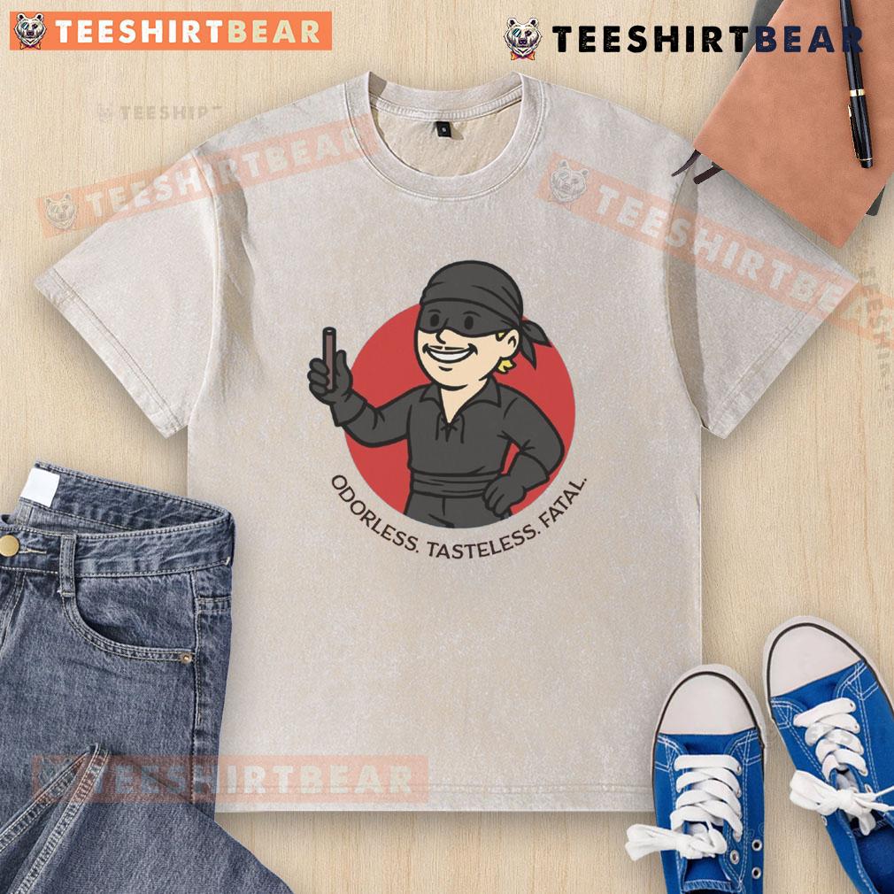 Funny Princess Bride Dread Pirate Roberts poison cup graphic on a washed T-shirt, perfect for movie fans and gifts.