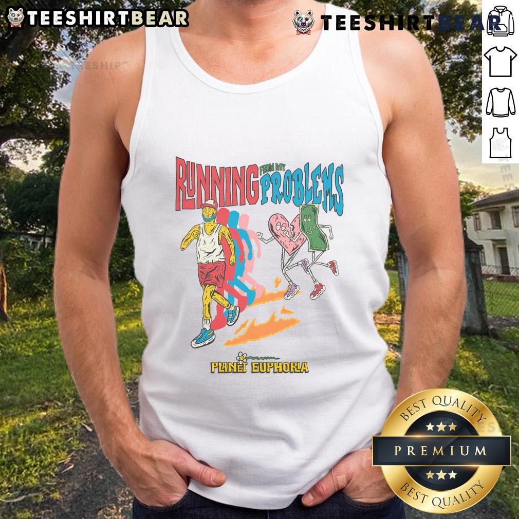 Funny Running From My Problems Retro Sport Tank Top featuring a humorous design perfect for fitness and casual wear.
