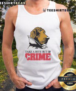 Funny Take a Bite Out of Crime Tank Top featuring a playful graphic design perfect for casual summer wear.