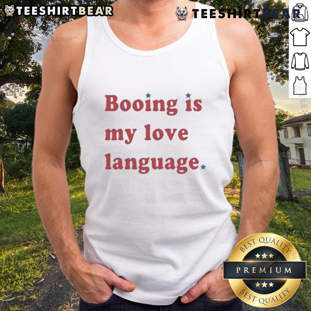Good Booing Is My Love Language Phillies tank top design featuring a playful graphic for baseball fans.