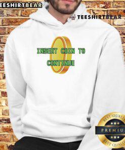 Alt Text: Good Insert Coin To Continue Gold Pixel Hoodie featuring retro gaming design and vibrant gold pixel art.