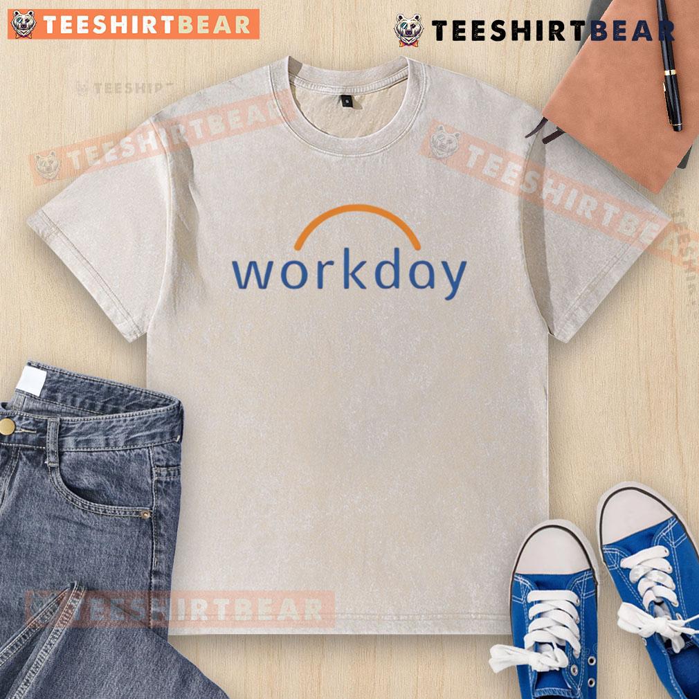 Justin Rose in a Workday logo washed t-shirt, showcasing a relaxed style during a major golf event.