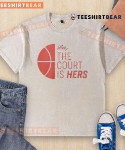 Good Lilly The Court Is Hers washed t-shirt featuring a stylish design for tennis enthusiasts.