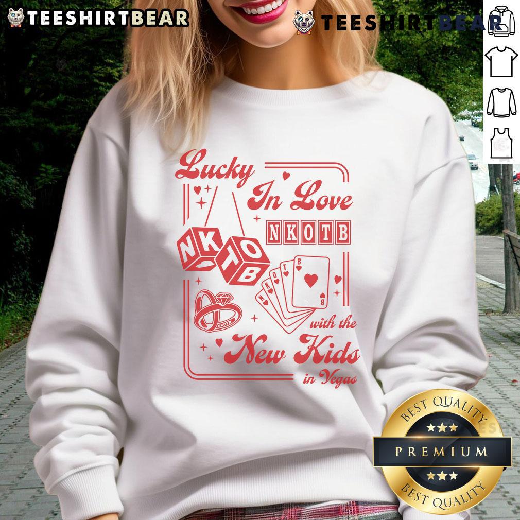 Good Lucky in Love Las Vegas sweatshirt featuring The New Kids in Vegas design, perfect for fans and tourists.