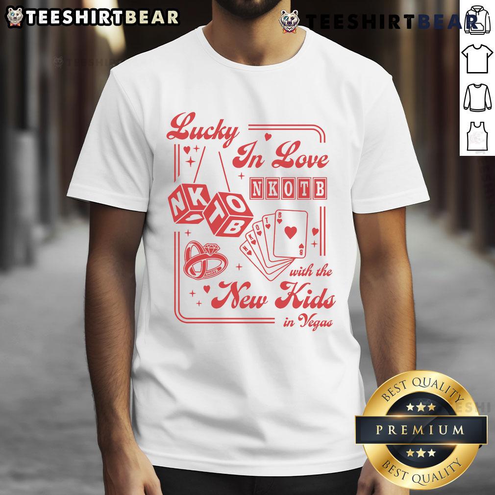 Good Lucky In Love Las Vegas T-Shirt featuring New Kids in Vegas design, perfect for fans and tourists celebrating love.