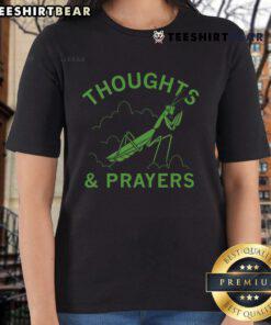 Good Thoughts & Prayers Mantis Ladies Tee featuring a stylish design perfect for casual wear and nature lovers.