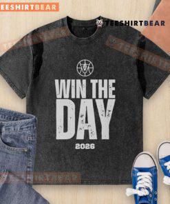 Good Vandegrift Win The Day 2026 washed t-shirt in soft fabric, perfect for casual wear and showcasing school spirit.