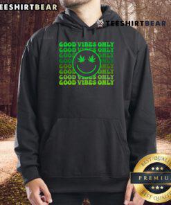Casual 'Good Vibes Only' weed smoke hoodie in vibrant colors, perfect for laid-back, cannabis-inspired fashion.