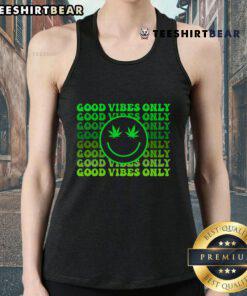 Good Vibes Only weed smoke tank top featuring a vibrant design, perfect for cannabis enthusiasts and summer vibes.