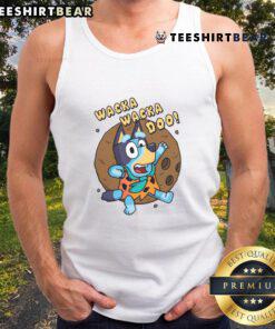 Good Wacka Wacka Doo Bluey tank top featuring vibrant colors and playful design for kids' casual wear.