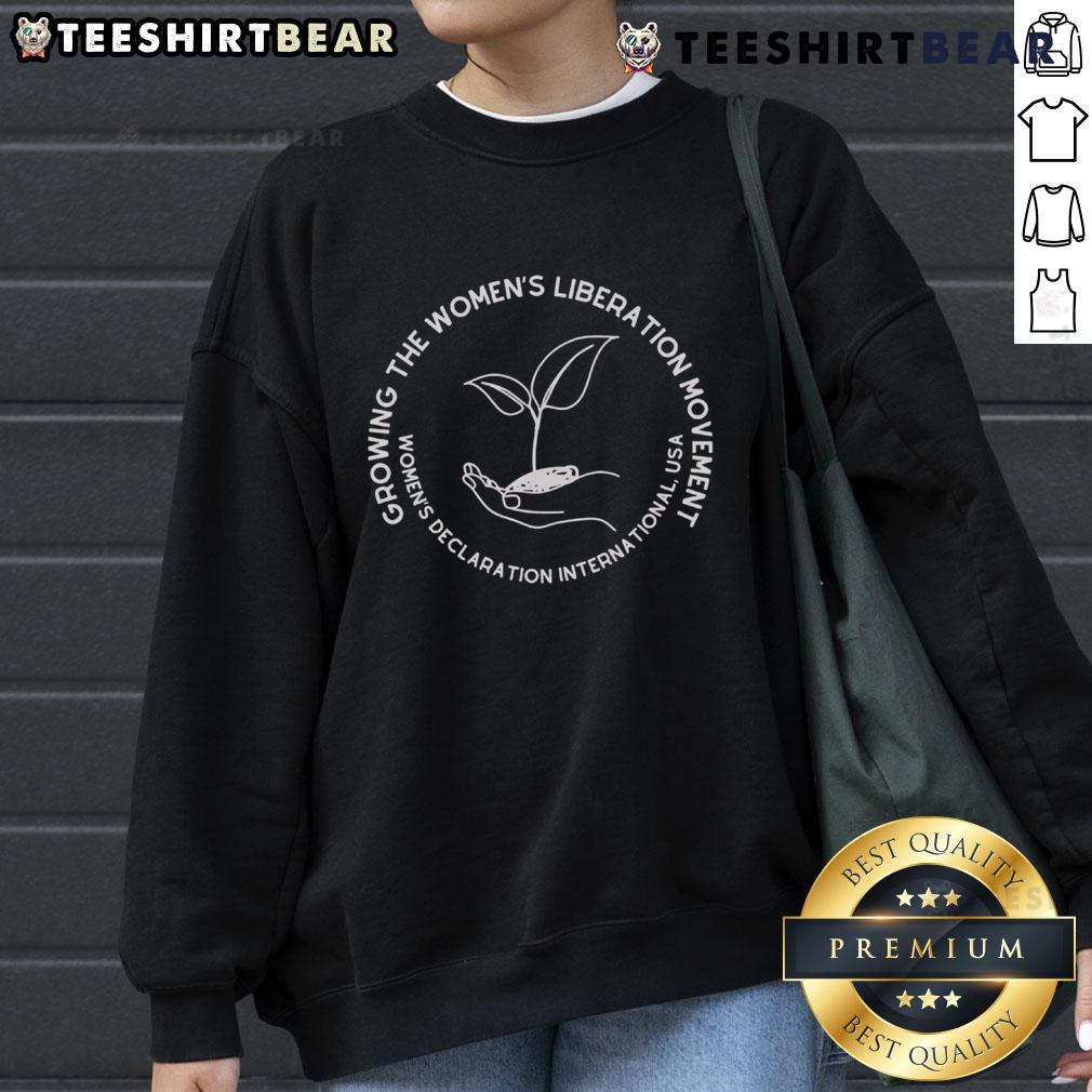 Alt Text: Happy Growing Women's Liberation Movement Sweatshirt showcasing a vibrant design celebrating women's rights.