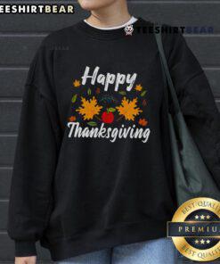 Cozy Happy Thanksgiving sweatshirt featuring festive design and autumn colors, perfect for holiday celebrations.