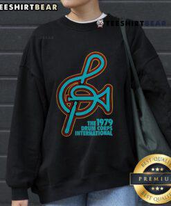 Alt Text: Happy The 1979 Drum Corps International New Sweatshirt featuring vibrant colors and a stylish design for fans.