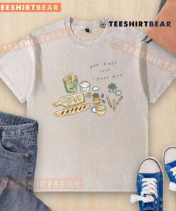 Hot girls enjoying a Picky Bits snack board while wearing a trendy washed t-shirt, perfect for charcuterie lovers.