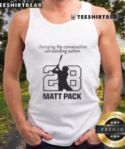 Atlanta Braves Autism Awareness Day 2025 tank top promoting autism awareness with 'Changing the Conversation' slogan.