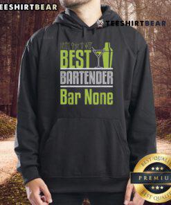 Nice Best Bartender Bar None hoodie featuring a neon green cocktail shaker and martini glass design.