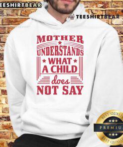 Nice mother in a hoodie understands what a child does not say, showcasing love and connection in a warm family moment.