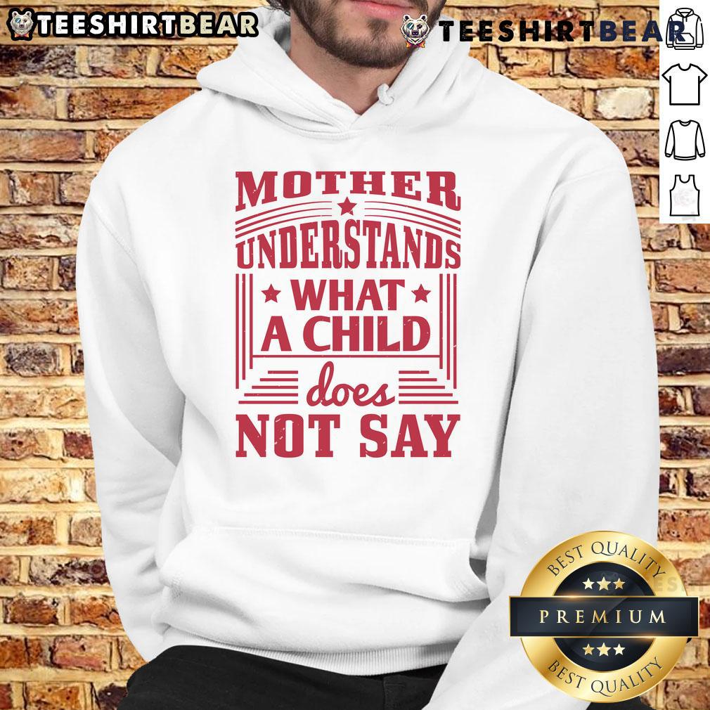 Nice mother in a hoodie understands what a child does not say, showcasing love and connection in a warm family moment.