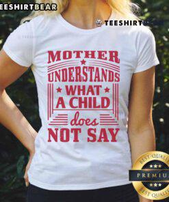 Nice mother understands unspoken words of her child, wearing 'Nice Mother' tee, showcasing love and connection.