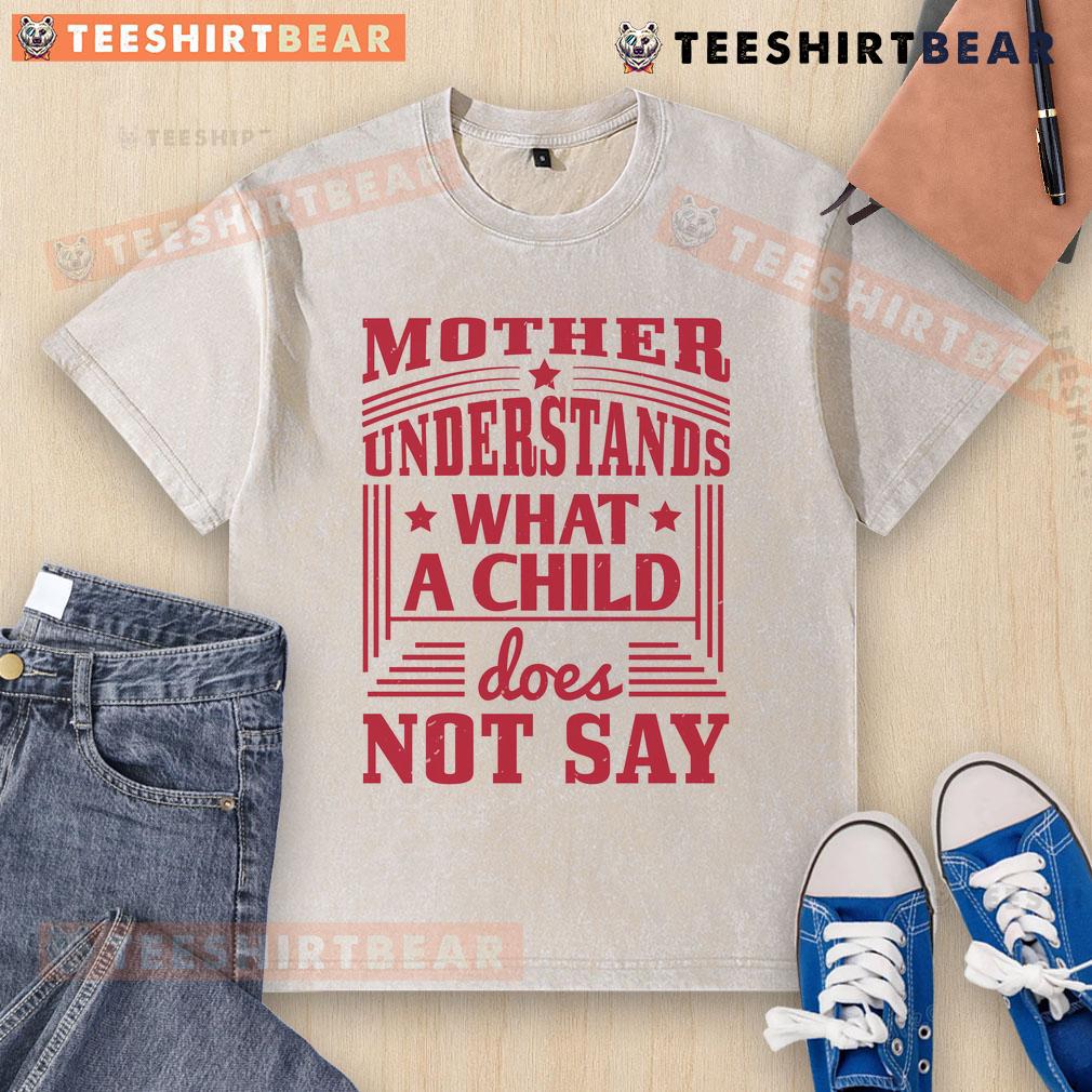 Nice mother understands what a child does not say, wearing a washed T-shirt, showcasing their strong bond.