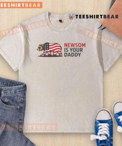 Nice Newsom Is Your Daddy washed t-shirt featuring bold text and a relaxed fit, perfect for casual wear.