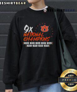 Alt Text: Auburn Tigers Football logo sweatshirt celebrating nine-time national champions, perfect for fans and alumni.