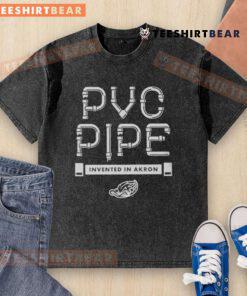 Nice PVC pipe design featured on a washed t-shirt, showcasing creativity and innovation from Akron.