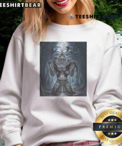 Cool Halloween character sweatshirt featuring a nice wolf ripping graphic for horror fans, perfect for spooky season.