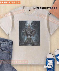 Alt Text: Halloween-themed graphic t-shirt featuring a wolf ripping design, perfect for horror enthusiasts.