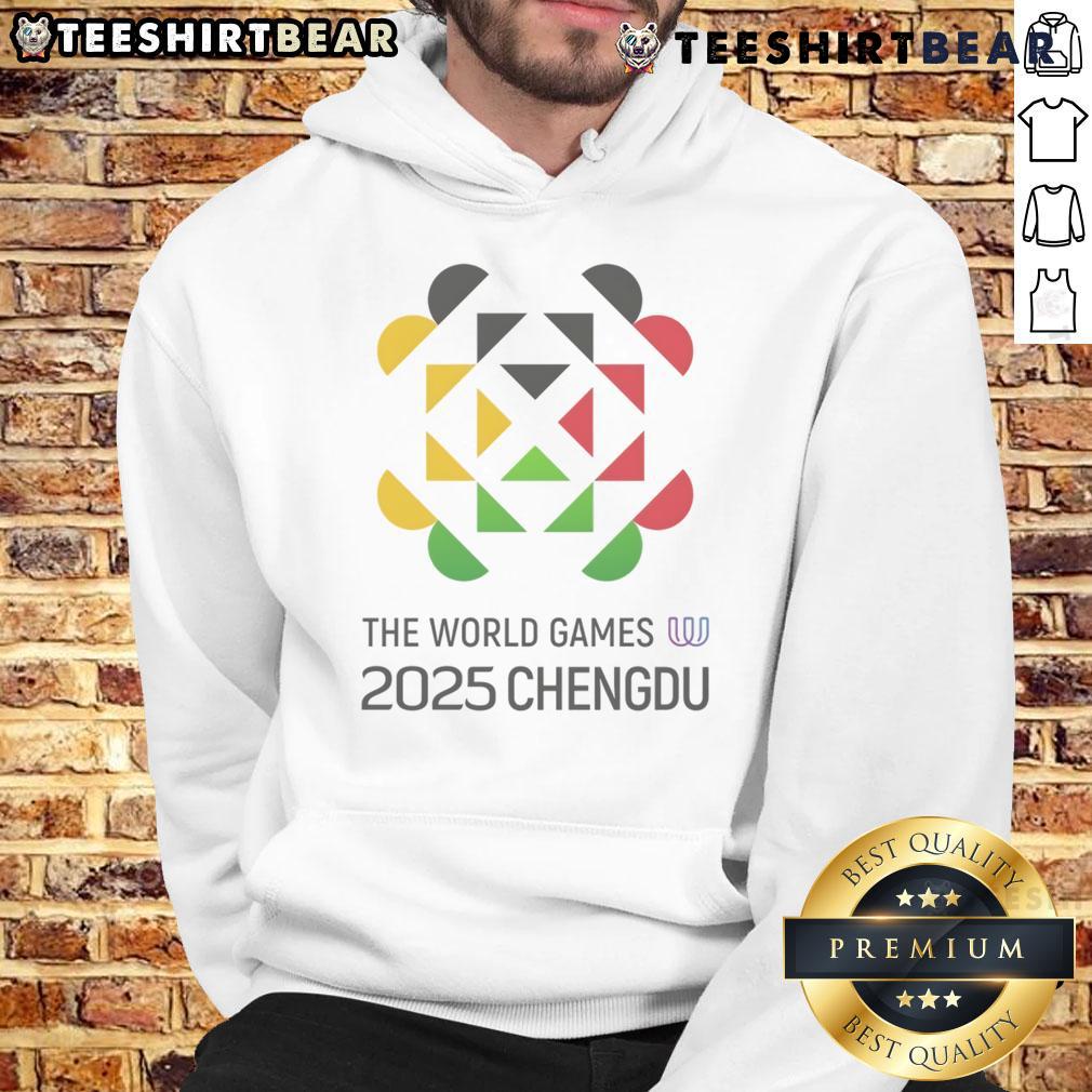 Official 2025 The World Games Chengdu hoodie featuring logo and vibrant design, perfect for fans and athletes.