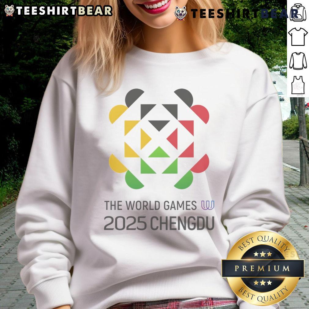 Alt Text: Official 2025 The World Games Chengdu sweatshirt featuring the event logo and vibrant design for fans and athletes.