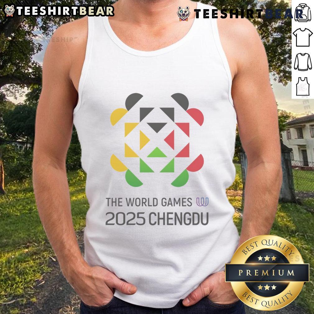 Alt Text: Official 2025 World Games Chengdu tank top featuring vibrant design and logo, perfect for sports enthusiasts.